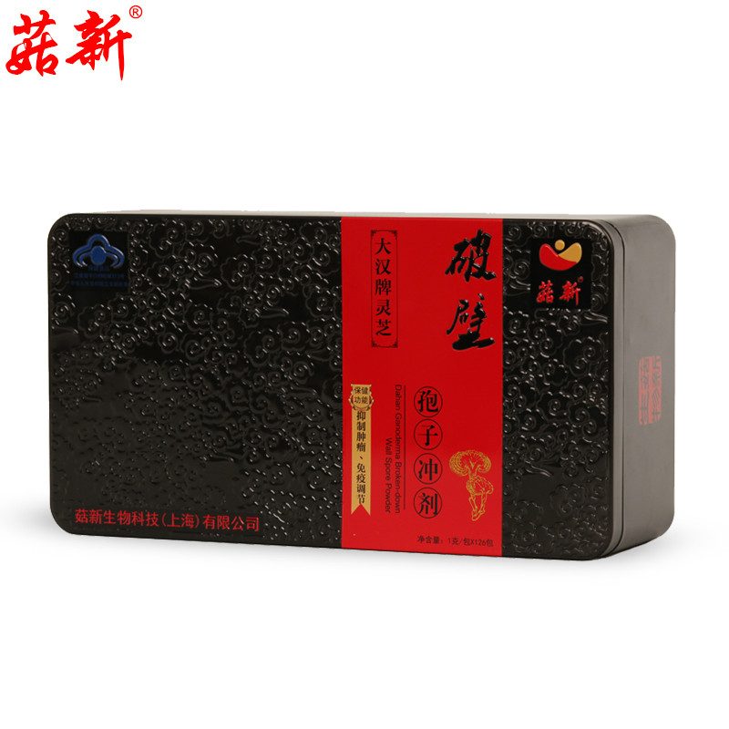 菇新大漢破壁靈芝孢子粉 每百克含多糖5克，多肽2克，三萜2克